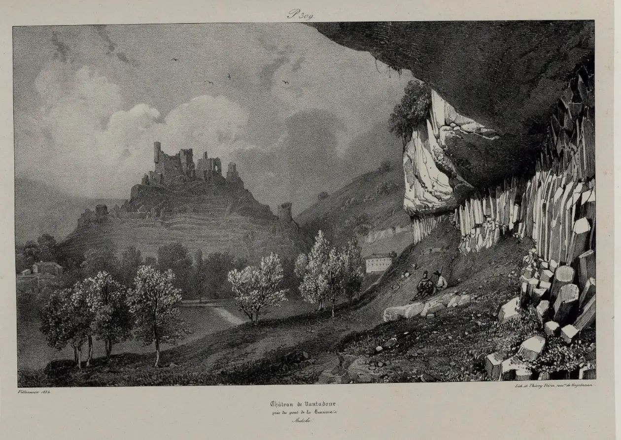 Chateau de Ventadour par Villeneuve Gravure sur acier 1834.webp